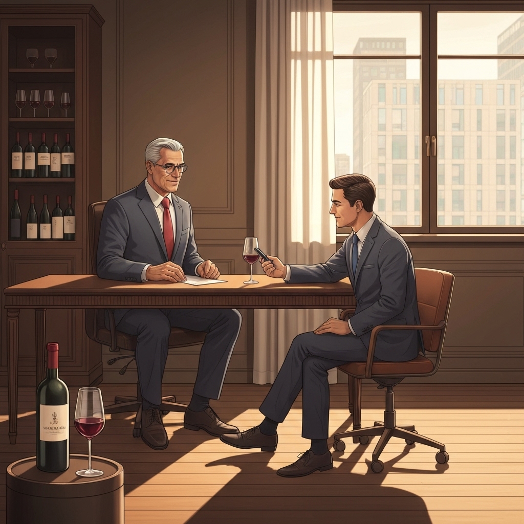 Collectionneur de vin consultant un conseiller France Épargne pour protéger sa collection