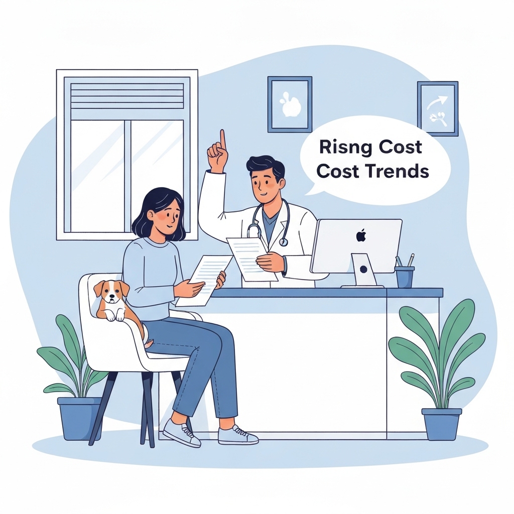Graphique montrant l'évolution des coûts vétérinaires en France