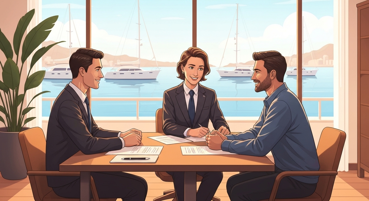 Expert en assurance marine conseillant un client