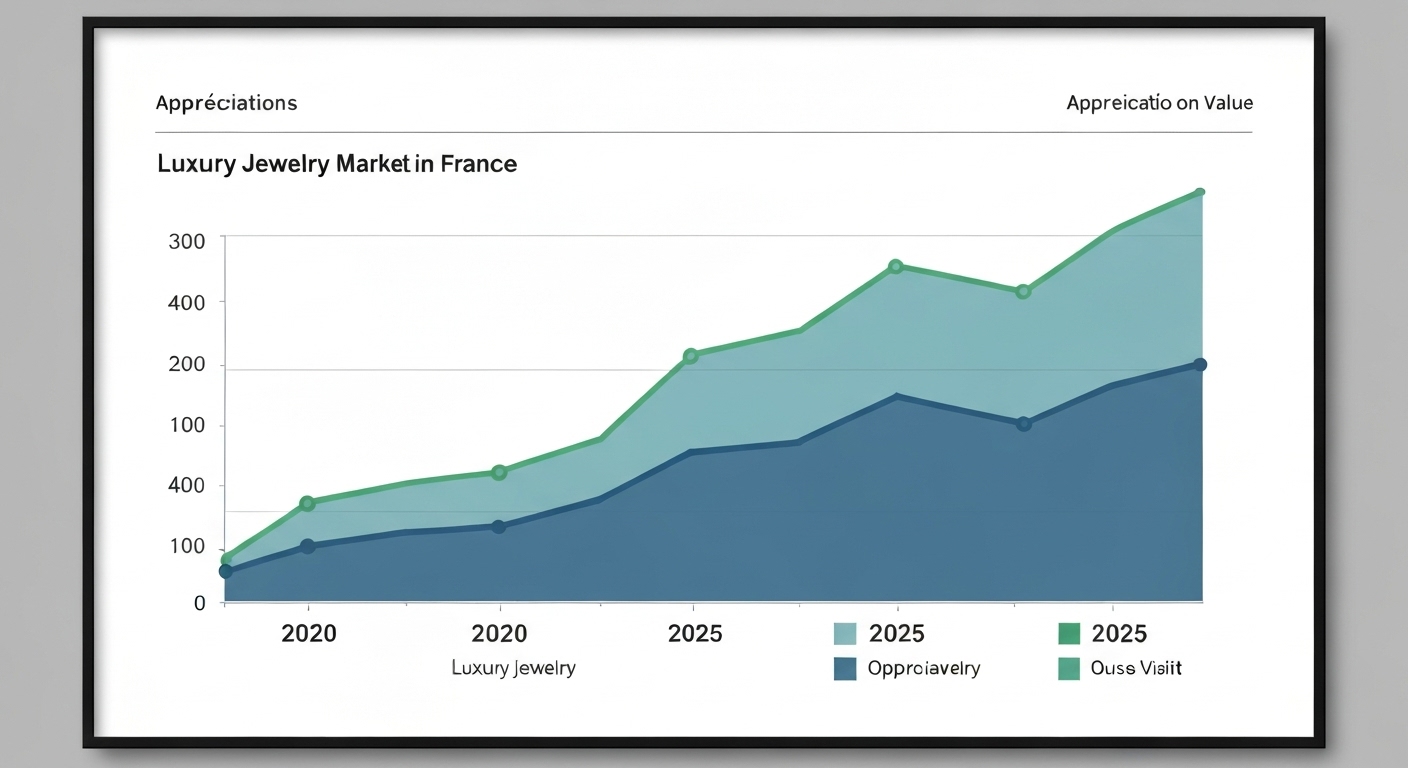 Graphique évolution valeur bijoux haute joaillerie France