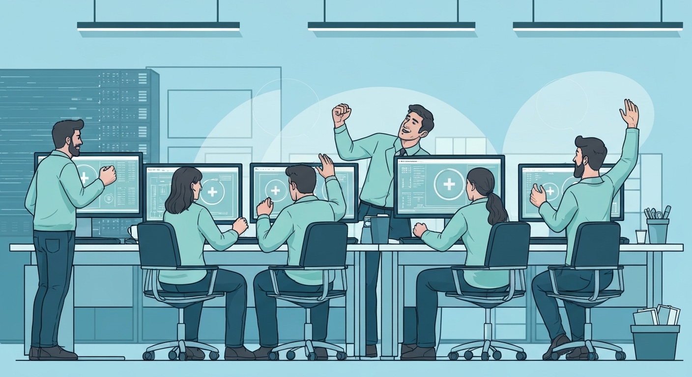 Équipe IT soulagée après résolution rapide d'incident cyber grâce à l'assurance