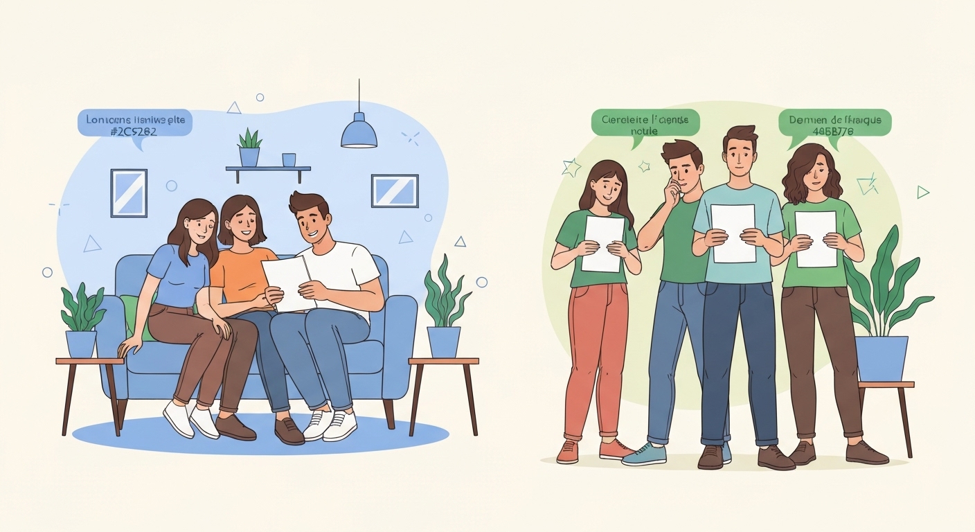 Illustration : Infographie comparaison assurance collective vs individuelle en colocation