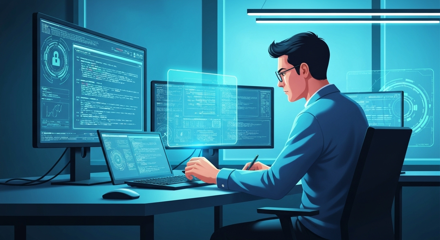 Expert en cybersécurité forensics analysant une attaque