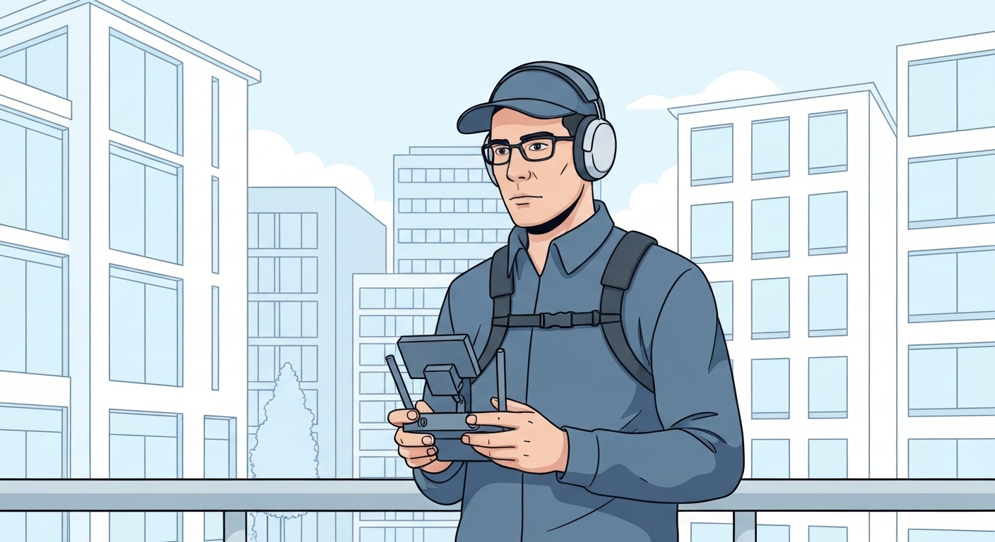 Pilote de drone professionnel en mission