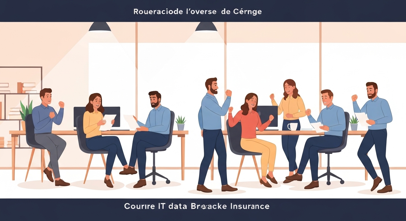 Équipe IT célébrant l'obtention d'une couverture assurance data breach