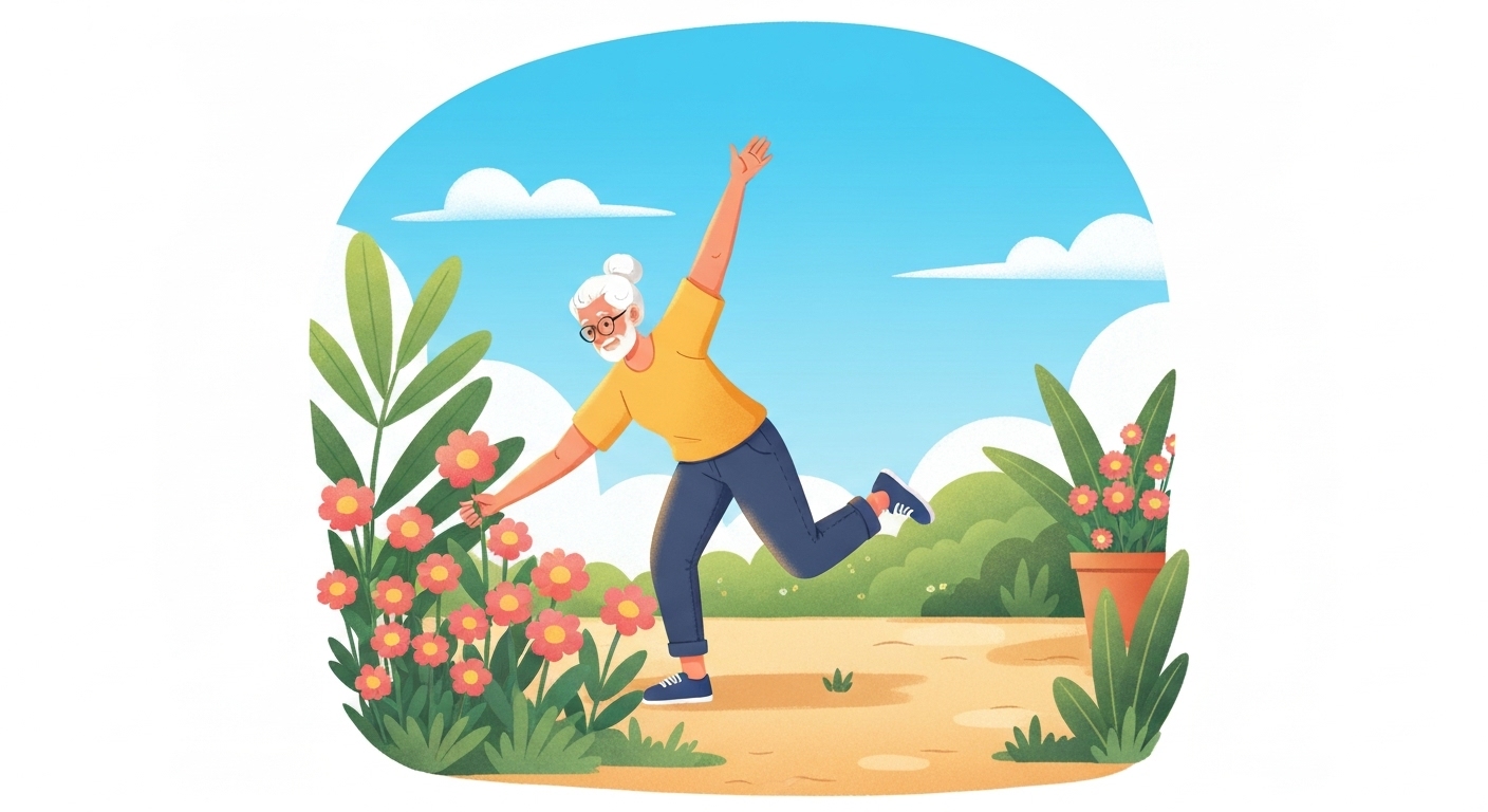 Senior français actif et en bonne santé, symbolisant la prévention