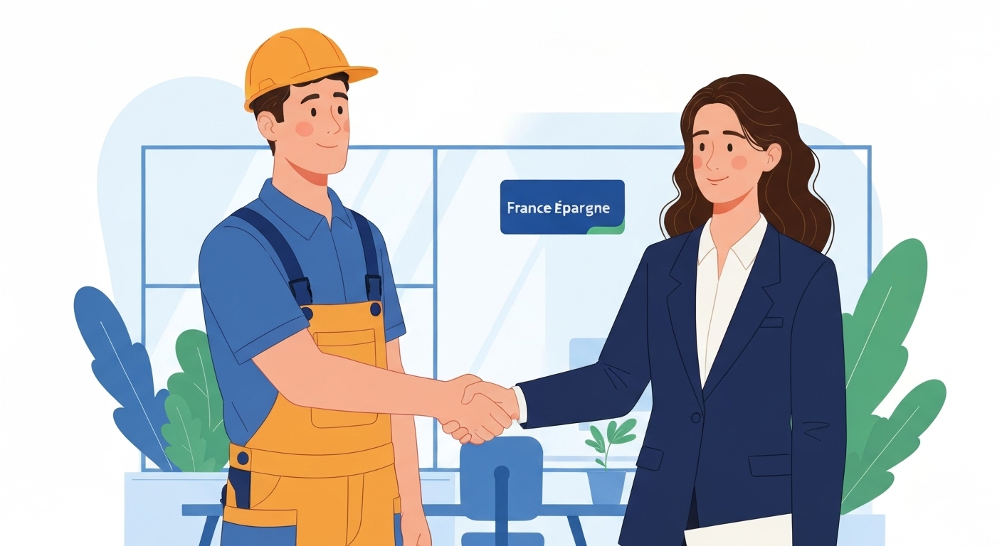 Paysagiste satisfait après souscription assurance avec France Épargne