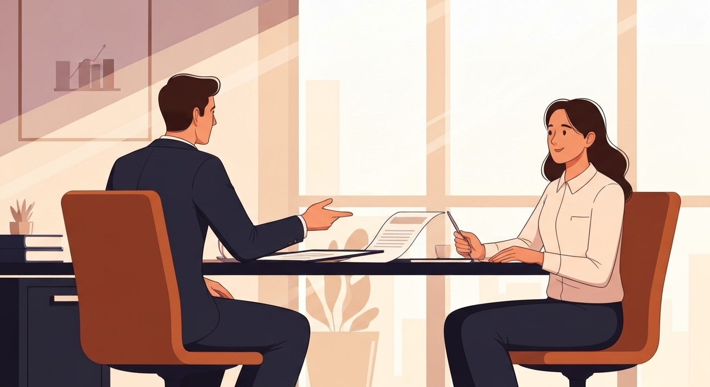 Professionnel du commerce international recevant des conseils personnalisés sur l'assurance ad valorem