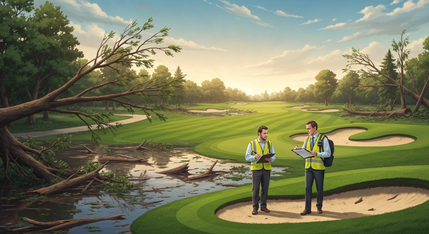 Sinistre golf club tempête dégâts parcours