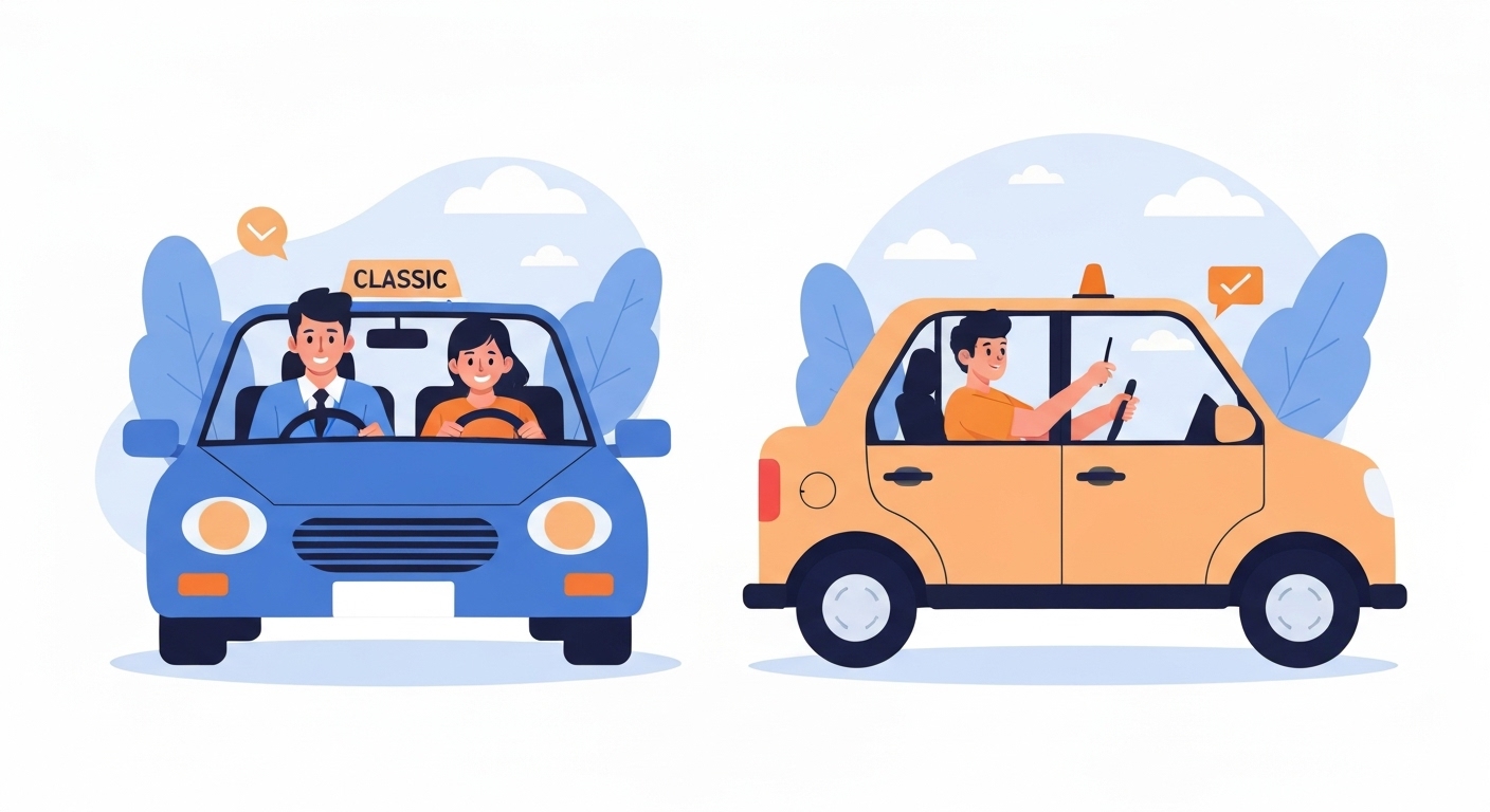 Comparaison visuelle permis classique vs conduite accompagnée