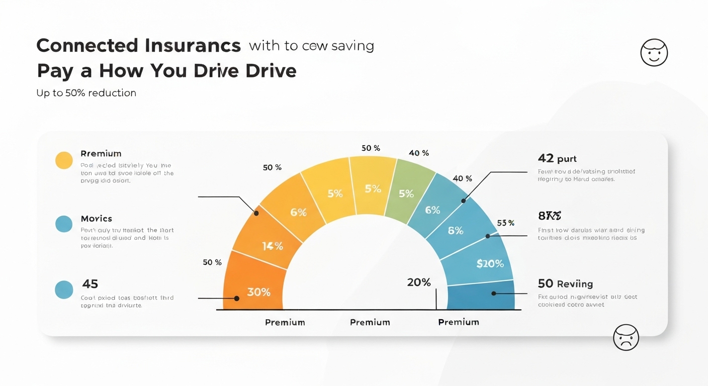 Graphique d'économies avec assurance connectée