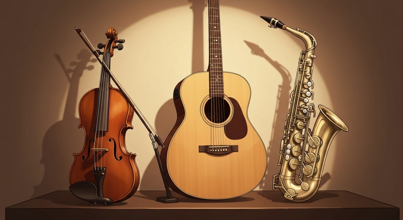 Collection d'instruments de musique de valeur