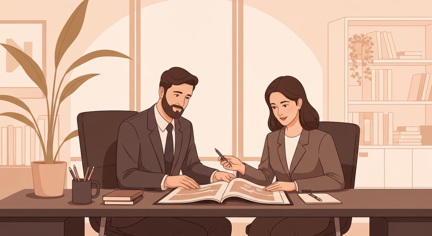 Investisseur consultant son portefeuille d'art avec son conseiller France Épargne