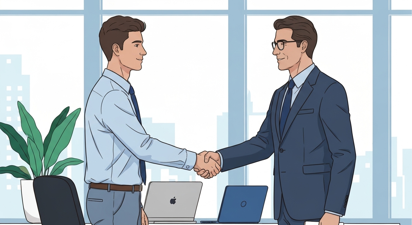 Illustration : Étudiant stagiaire inquiet face à des documents d'assurance