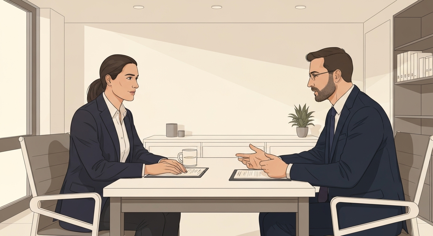 Entrepreneur recevant des conseils de prévention avant un départ