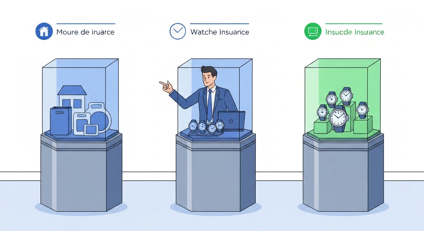 Tableau comparatif des options d'assurance pour montres de luxe en France