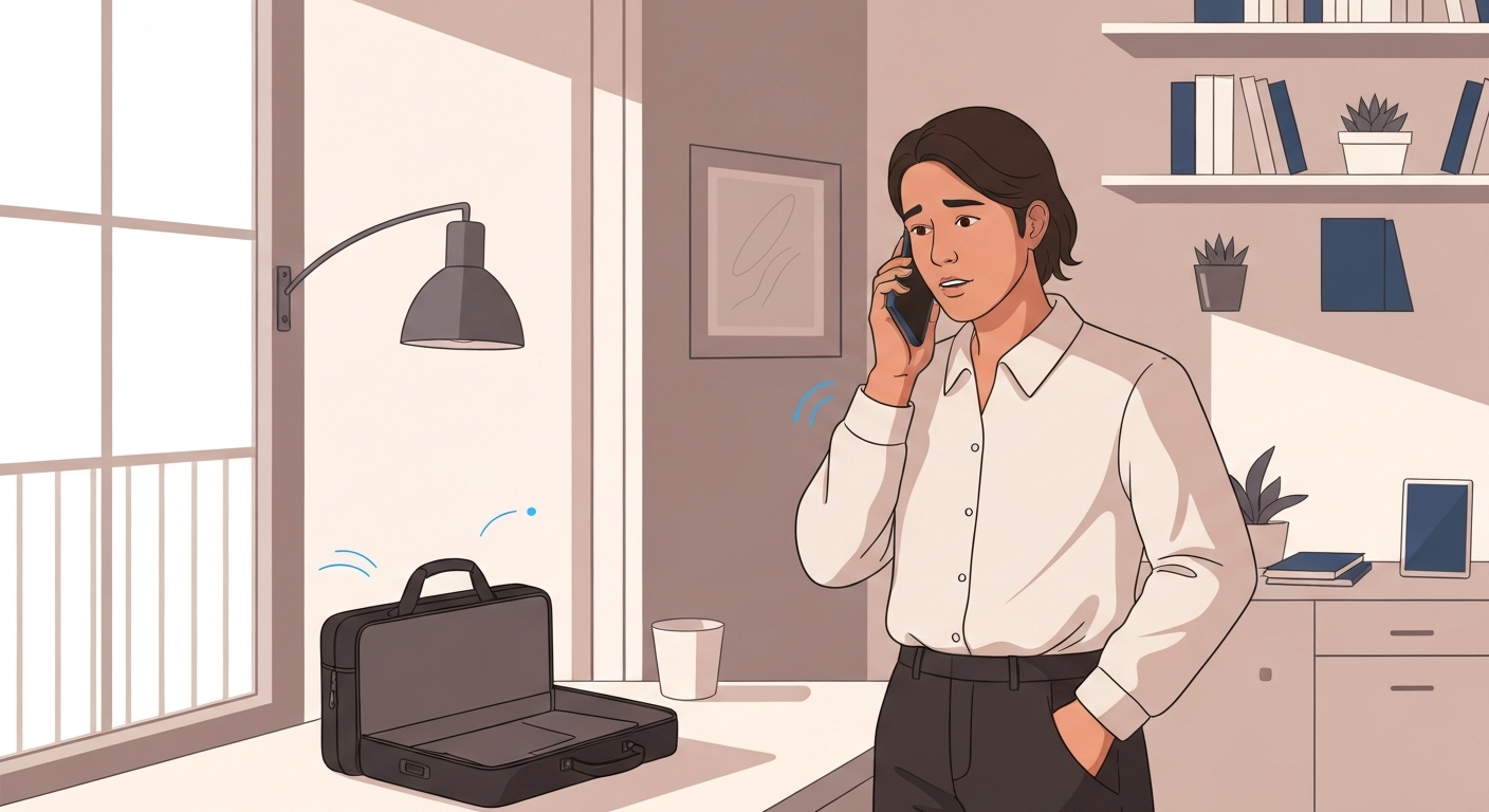 Illustration : Professionnel déclarant un vol d'ordinateur portable