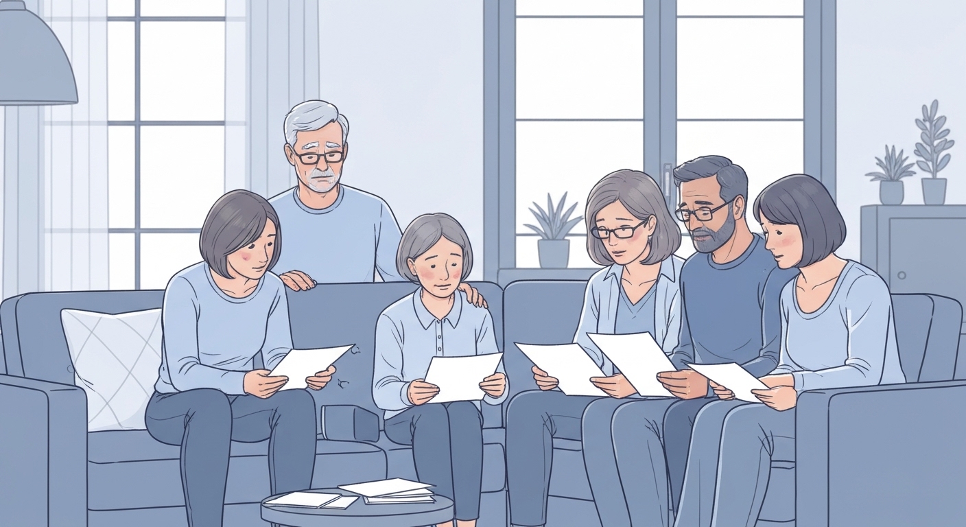 Famille française soulagée grâce à l'assurance obsèques du défunt