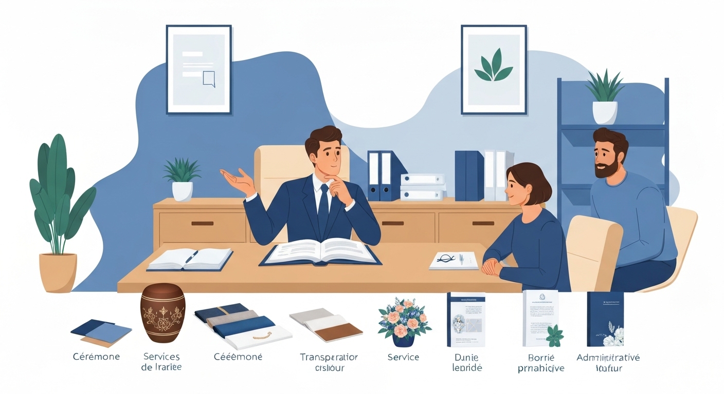 Graphique montrant la répartition des coûts d'obsèques en France