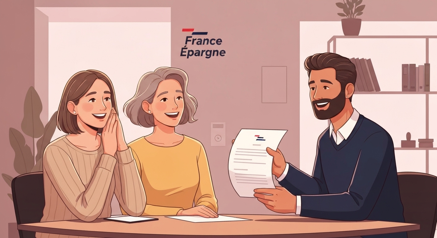 Illustration : Client satisfait recevant son indemnisation