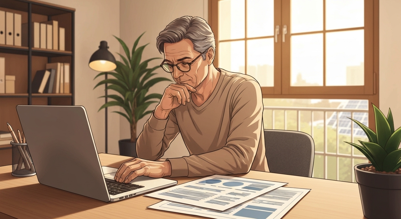 Illustration : Client comparant différentes offres d'assurance panneaux solaires