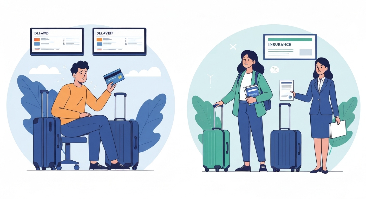 Comparaison visuelle entre assurance carte bancaire et assurance dédiée