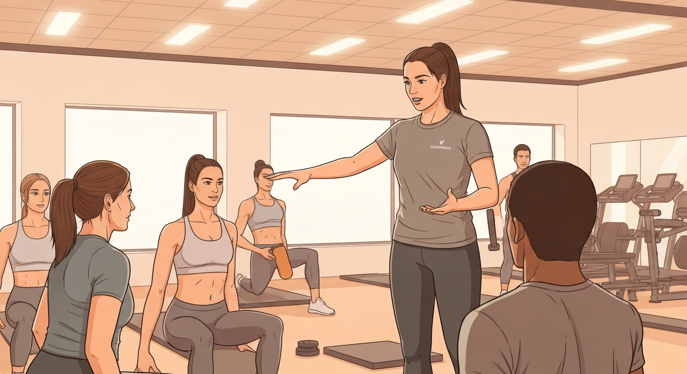 Coach certifié encadrant des clients en toute sécurité