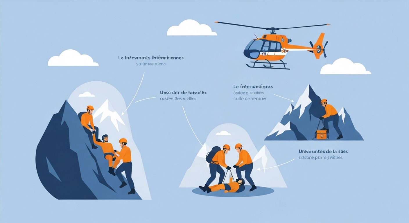 Infographie des coûts de secours en montagne selon le type d'intervention