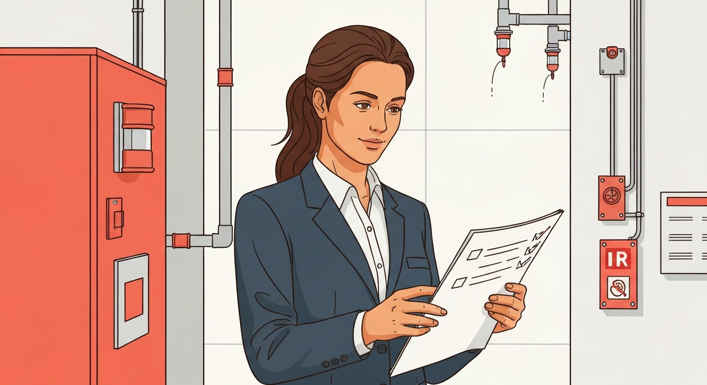 Responsable d'entrepôt vérifiant les systèmes de sécurité