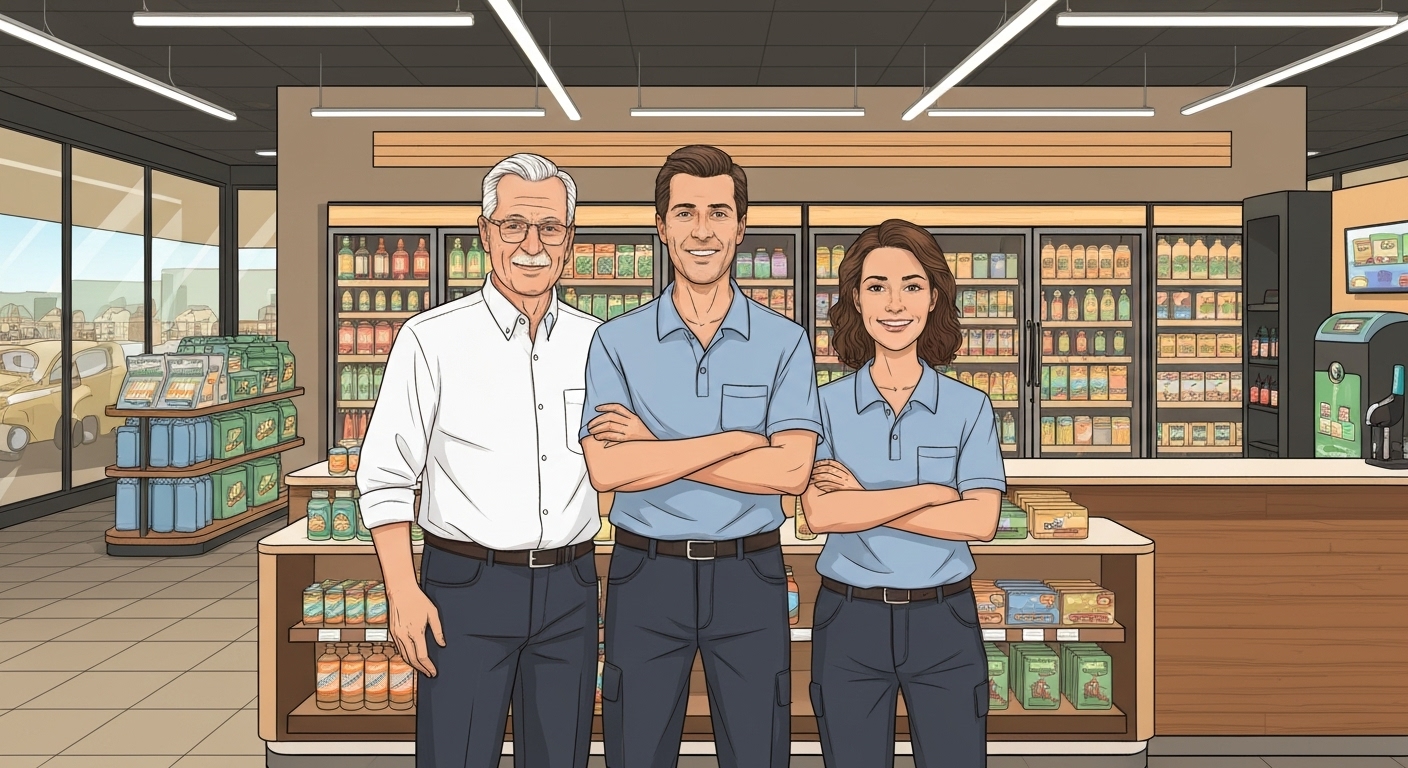 Famille de gérants de station-service multi-générationnelle