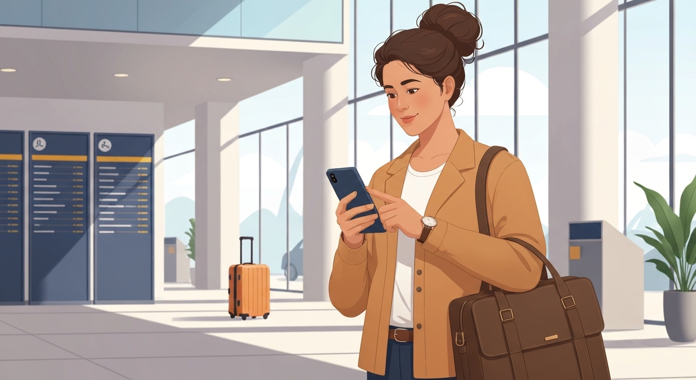 Illustration d'un voyageur utilisant l'assistance médicale à l'étranger