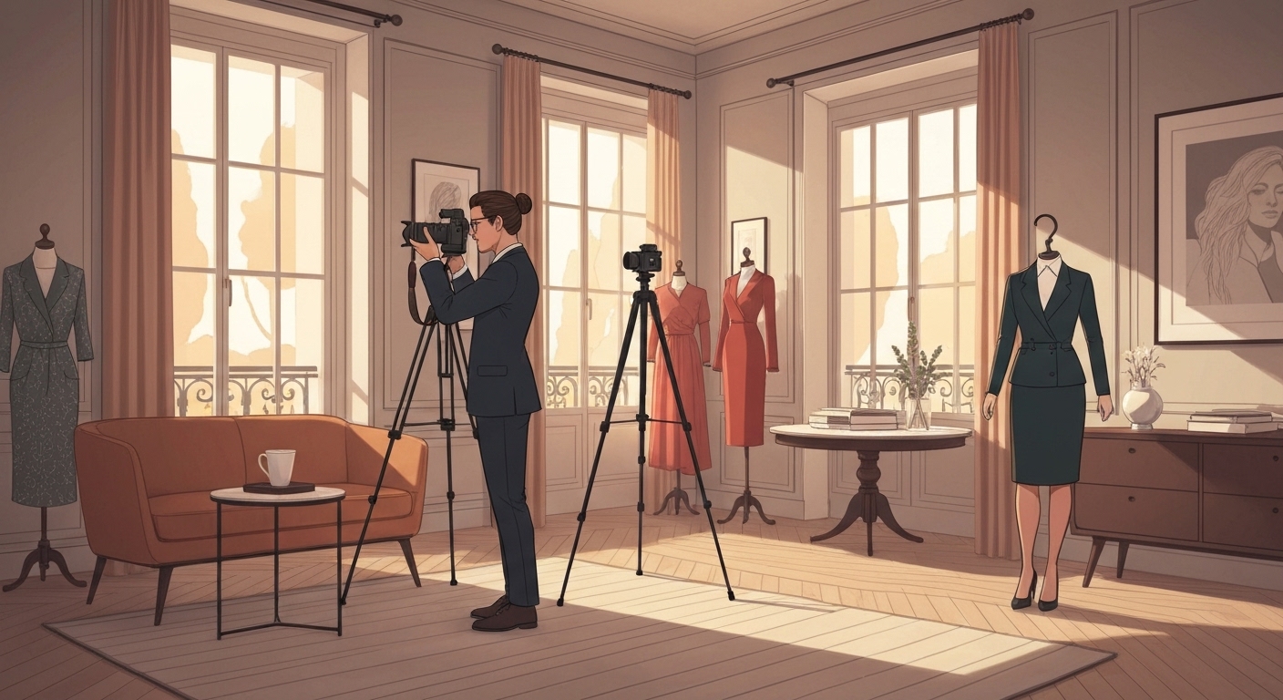 Expert réalisant l'inventaire d'une collection de mode haute couture