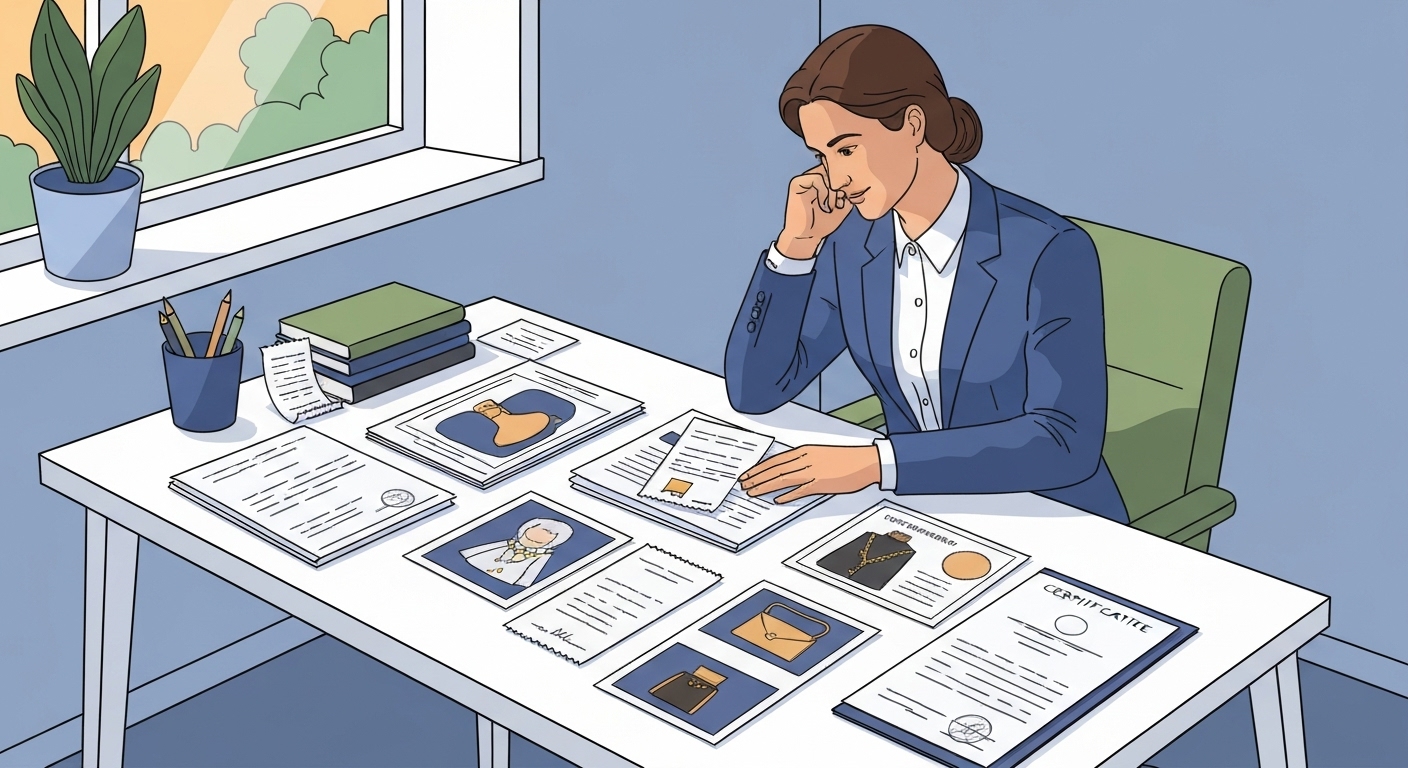 Infographie des documents nécessaires pour assurer une garde-robe de luxe