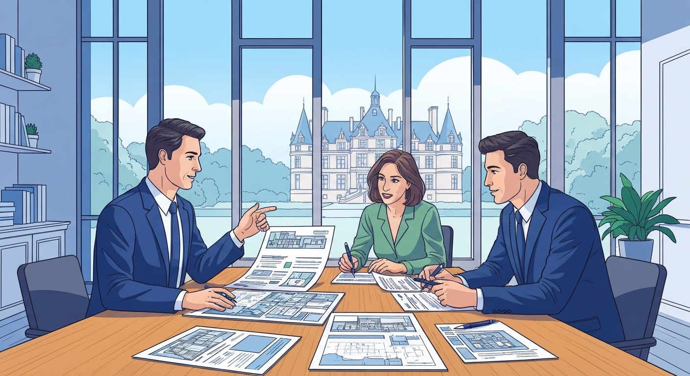 Tableau infographique des coûts d'acquisition et rénovation d'un château-hôtel