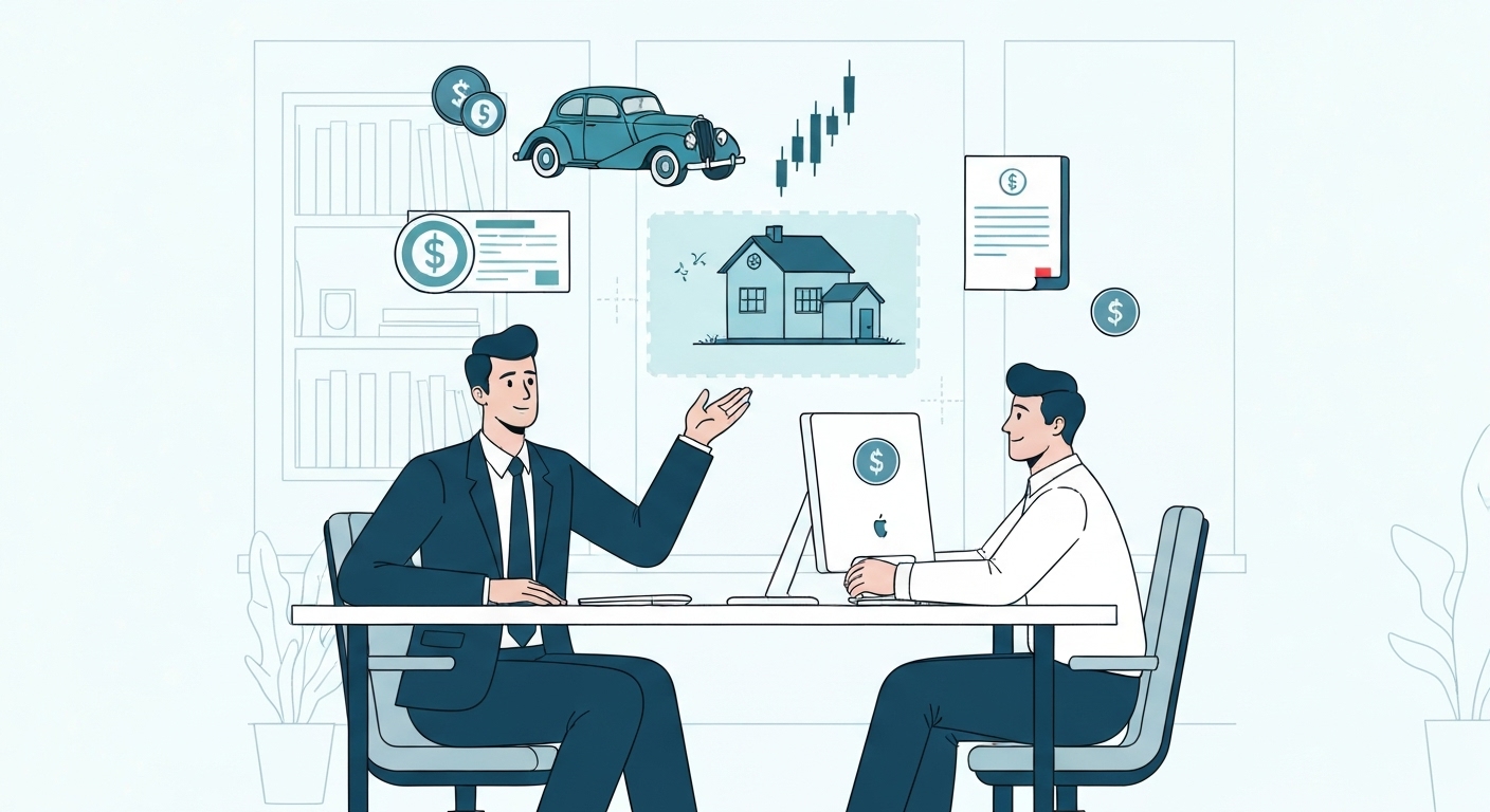 Graphique de diversification de portefeuille avec allocation aux voitures classiques