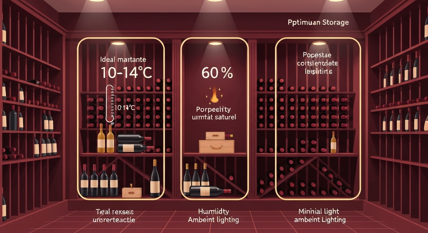 Infographie conditions optimales conservation vin