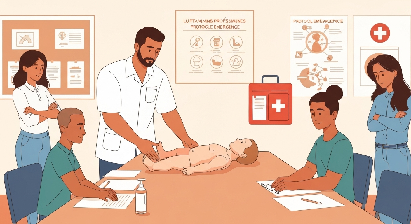 Session de formation sécurité et premiers secours pour équipe de crèche