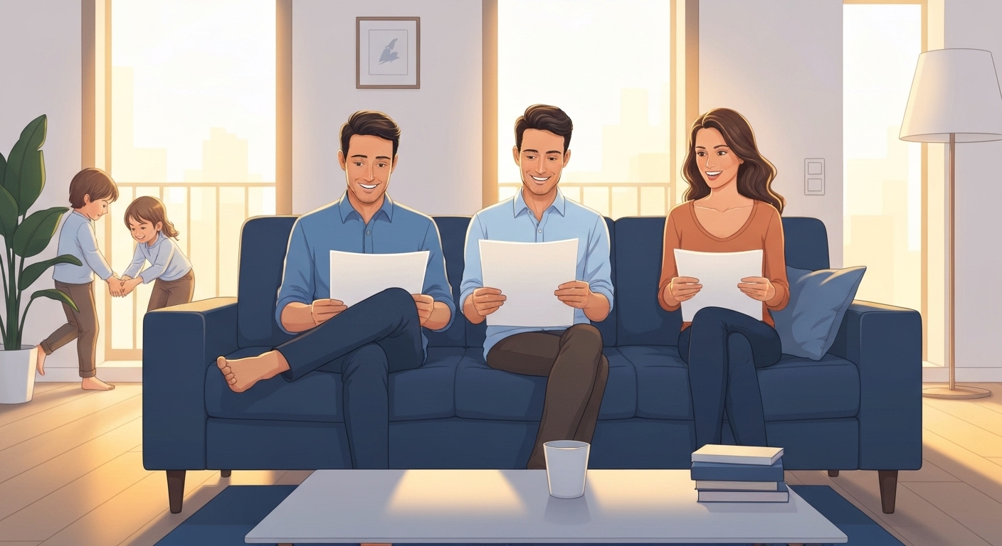 Famille française protégée par une assurance décès temporaire