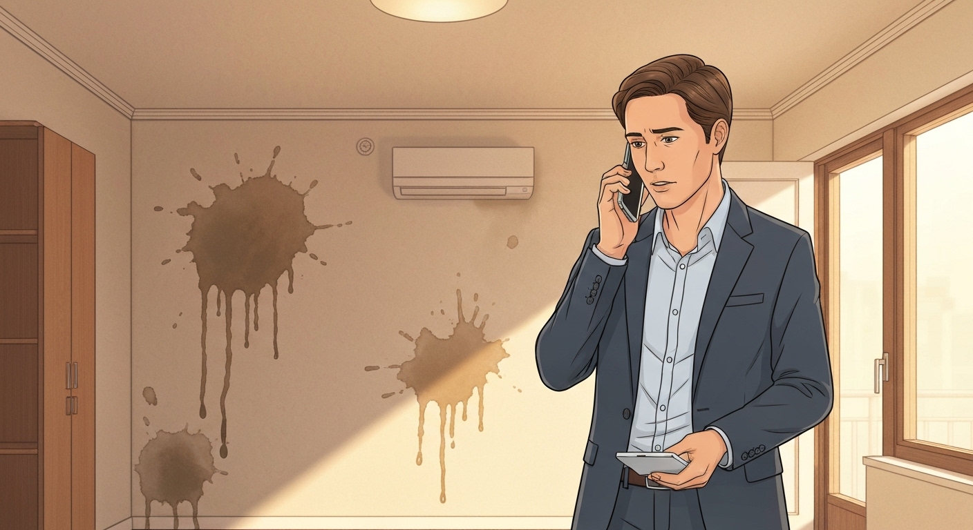 Propriétaire gérant un dégât des eaux dans son bien locatif vacant grâce à l'assurance PNO