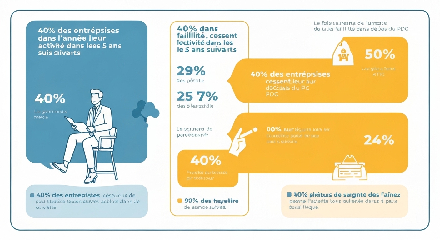 Graphique statistiques faillite entreprises après décès dirigeant