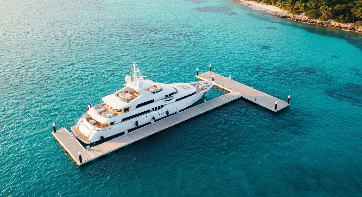 Infrastructure maritime sécurisée sur île privée