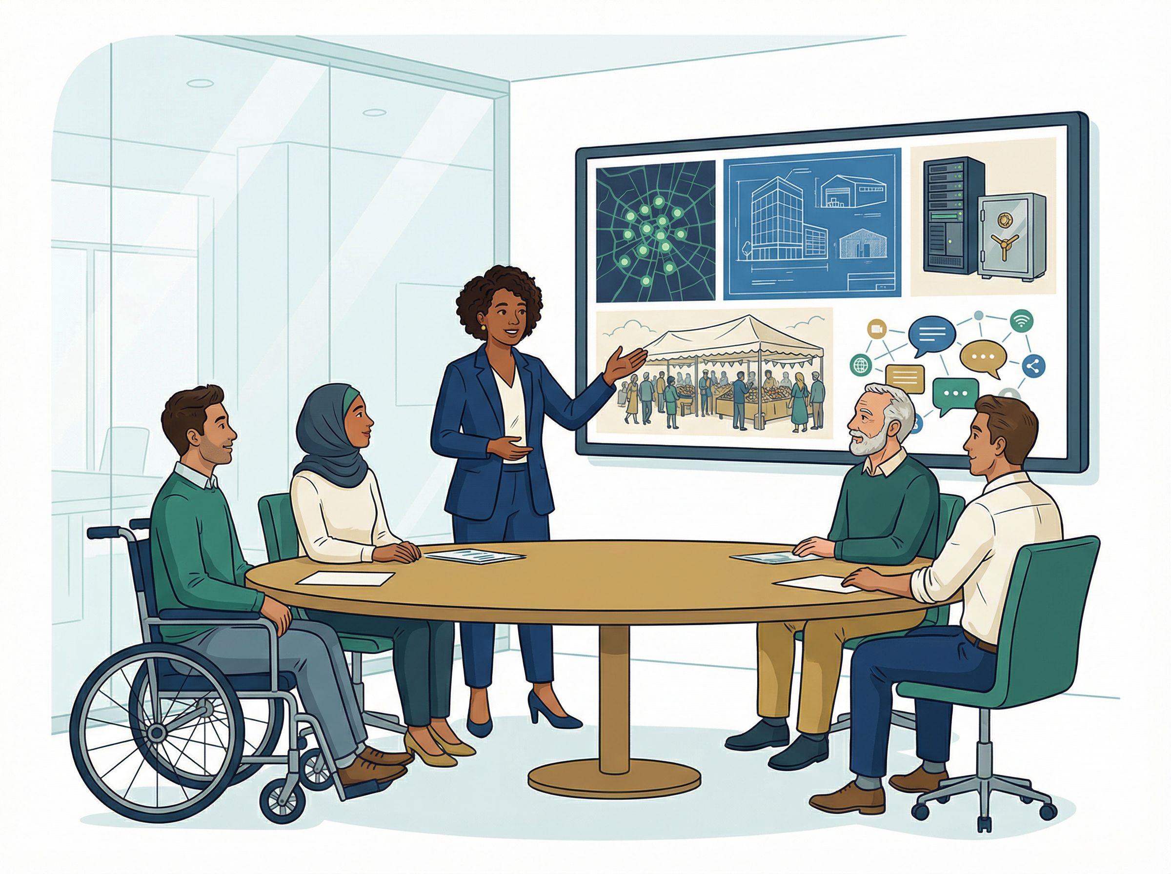 Infographie des 5 critères d'évaluation de l'exposition au risque terrorisme pour les entreprises