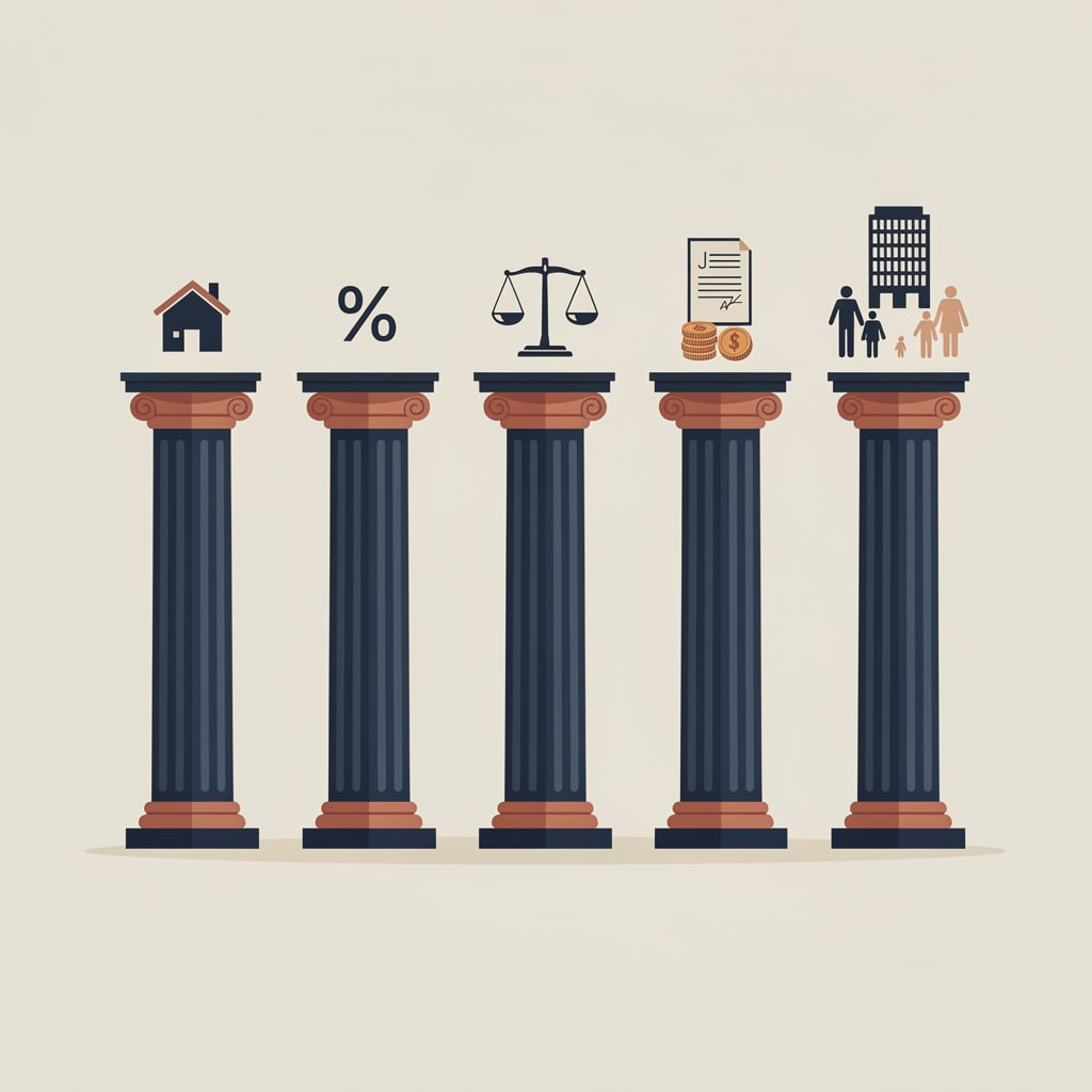 Vue d'ensemble de la fiscalite immobiliere en France avec les principaux impots et taxes