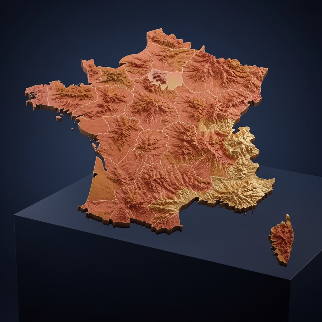 Cartographie du marché immobilier francais avec indicateurs de rendement et de tension locative par region