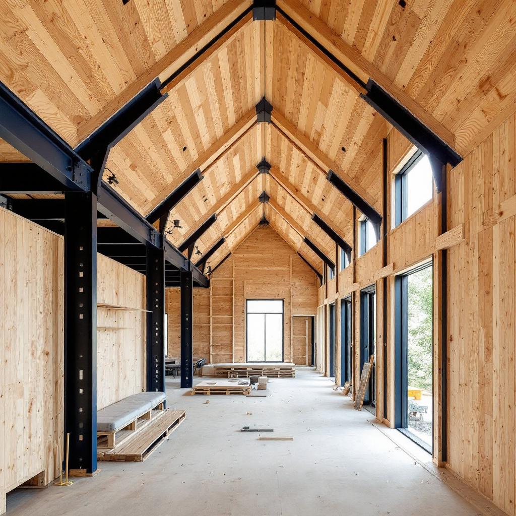 Structure en bois CLT (Cross Laminated Timber) pour un immeuble collectif innovant en France