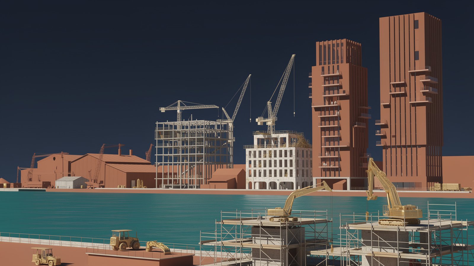 Chantier Euroméditerranée Acte 2 à Marseille avec les nouveaux quartiers résidentiels en cours de construction dans les 15e et 16e arrondissements