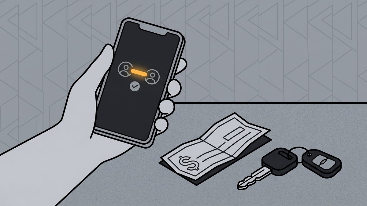 A phone showing a shared ledger balance between two friends
