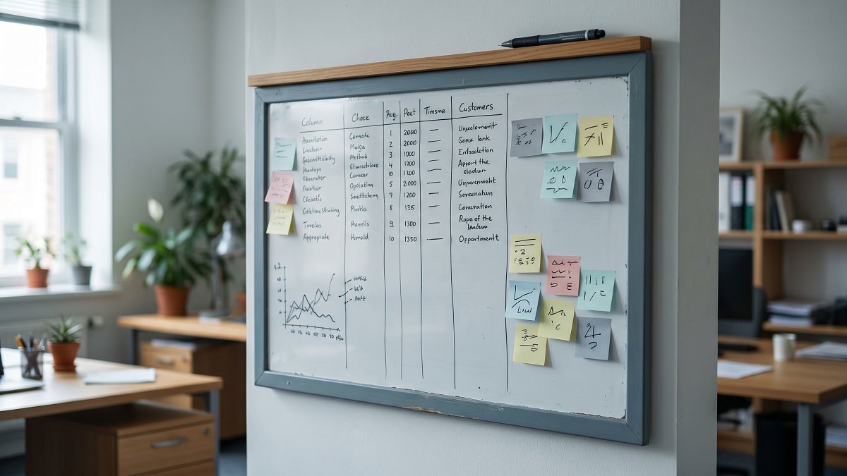 Whiteboard tracking pull request size and review time metrics