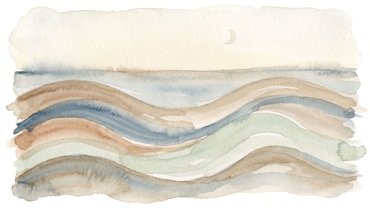 Illustration aquarelle de cycles d'humeur alternant phases hautes et basses