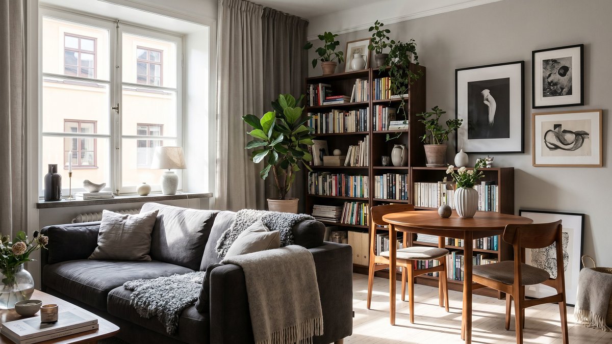 Intérieur d'un studio meublé prêt à louer sous statut LMNP